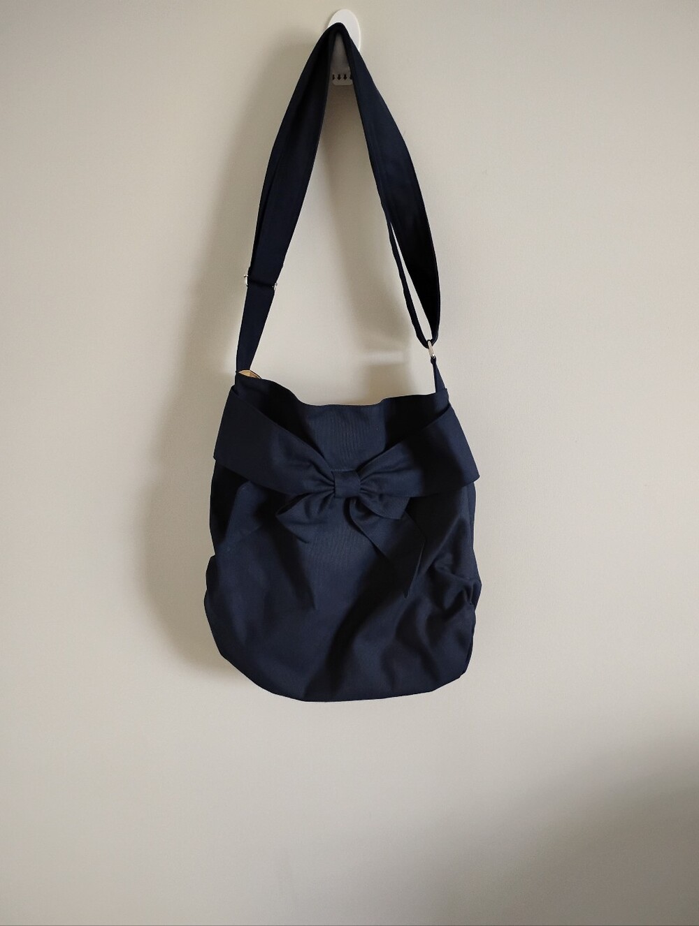 Handmade In Thailand Denim Navy Bow-Accent Shoulder Bag - Women